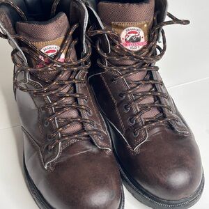 Brahma Men's Raid Work Boots Size 10.5 Brown Leather Steel Toe Shoes Used